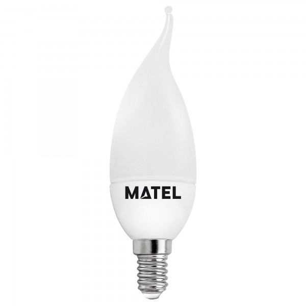 Bomb.led vela flama e14 8w.fria (caja de 10 unidades)