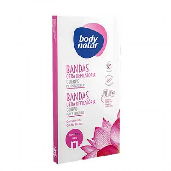 Body natur bandas cera depilatoria cuerpo flor de loto