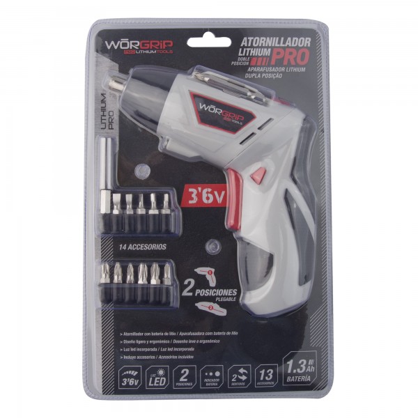 Atornillador d/pos. worgrip 3.6v.blister
