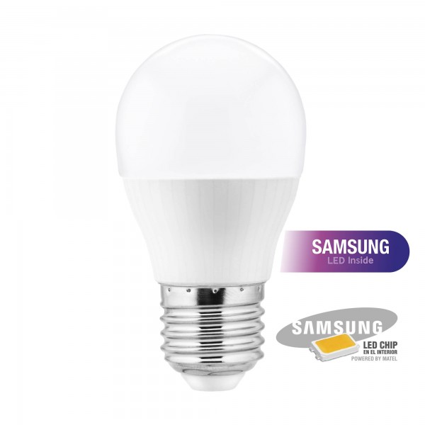 Bomb.led samsung esferica  e27 5w.neutra (caja de 10 unidades)