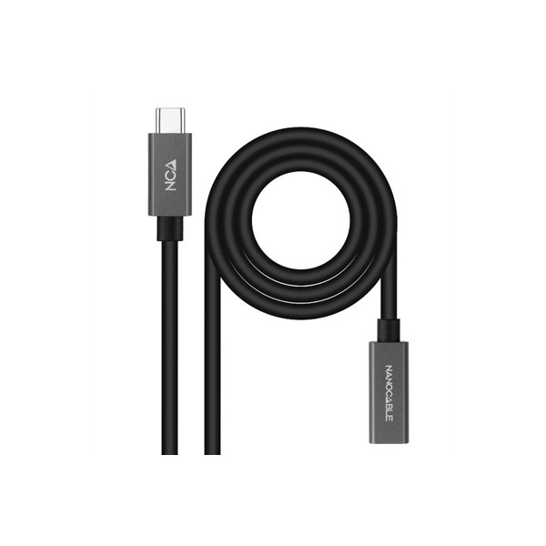 Nanocable cable usb 3.2 gen2 usb-c m/h 0,5 m negro