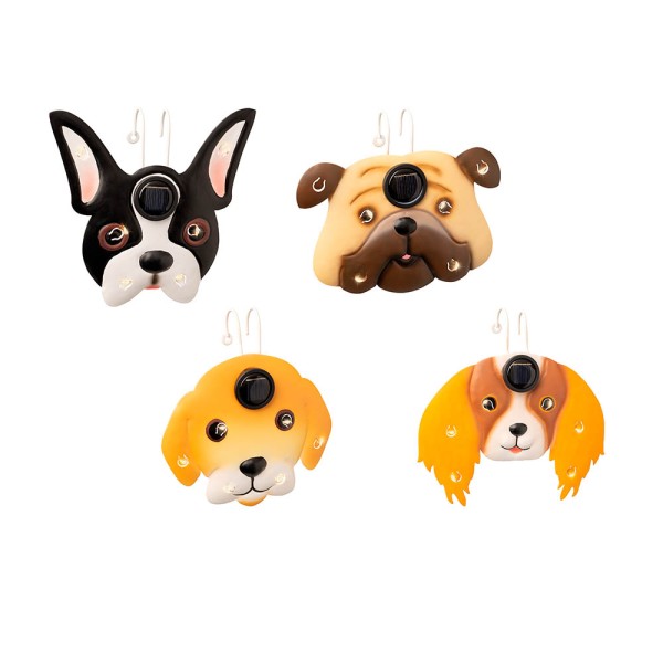 Figura solar de perro para colgar, modelos variados