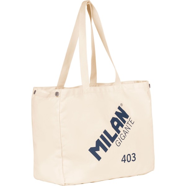 Bolso tote bag "milan® gigante 403 since 1918" beige
