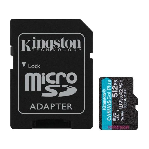 Kingston microsd canvas go! plus 4 512gb 200 mb-s