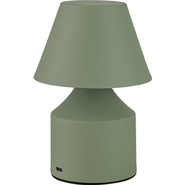 Lámpara metálica led 3cct de mesa recargable 2 w 200 lm, verde, ø110 x 163 mm