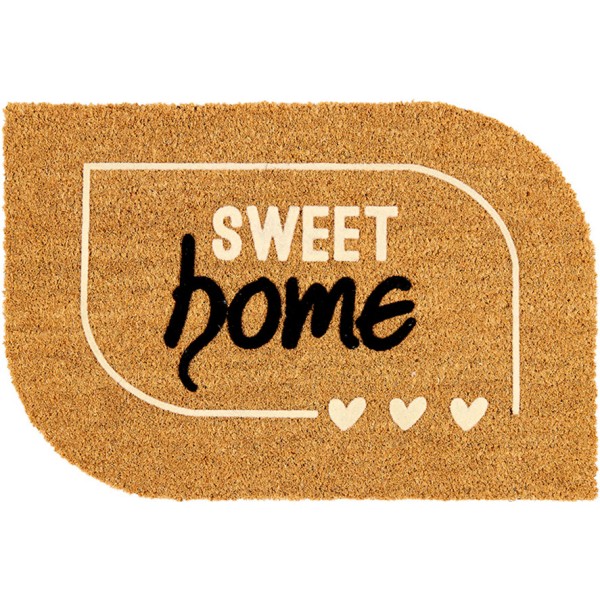 Felpudo de coco floqueado diseño sweet home, 60 x 40 cm
