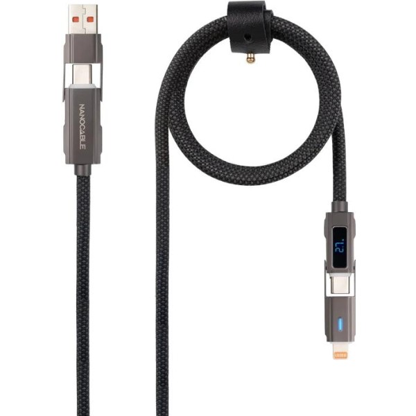 Nanocable cable usb-c+usb-a/m-lightning+usb-c/m 1m