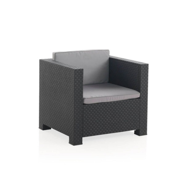 Conjunto jardín manhattan grafito 3 piezas antracita + cojines