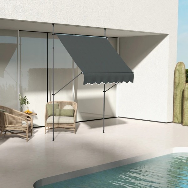 Toldo ajustable color gris 2,50 x 1,20 m